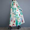 Loose and Thin Fashion Long-sleeved Printed Mid-length Dresses
