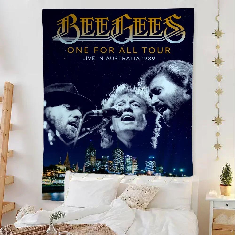 Bee Gees Band Appeso Arazzo Boemo Appeso Tarocchi Tappeti da Parete Hippie Appeso a Parete per Dormitorio Decorazioni per la Casa