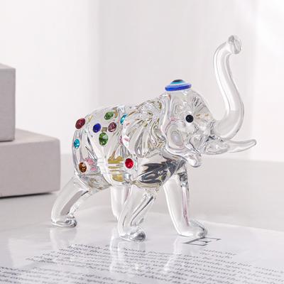 Yousheng Faux Crystal Slon Ornament Čirá Figurka Slona Hodně štěstí Dárkový Stolní Mini Socha Slona Do Kanceláře Ložnice Obývacího Pokoje
