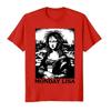 Summer Funny Tired Messy Hair Monday Lisa Print Men's T-Shirts Fashion Street Short-Sleeve Outdoor Casual Tops for Men's and Women's Tees Top