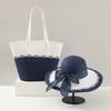 Summer Straw Hat And Bag Set With Large Brim For Beach Travel And Sun Protection