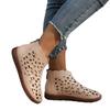 New Women's Round Toe Hollow Cutout Boots Retro Back Zipper Sandal Boots