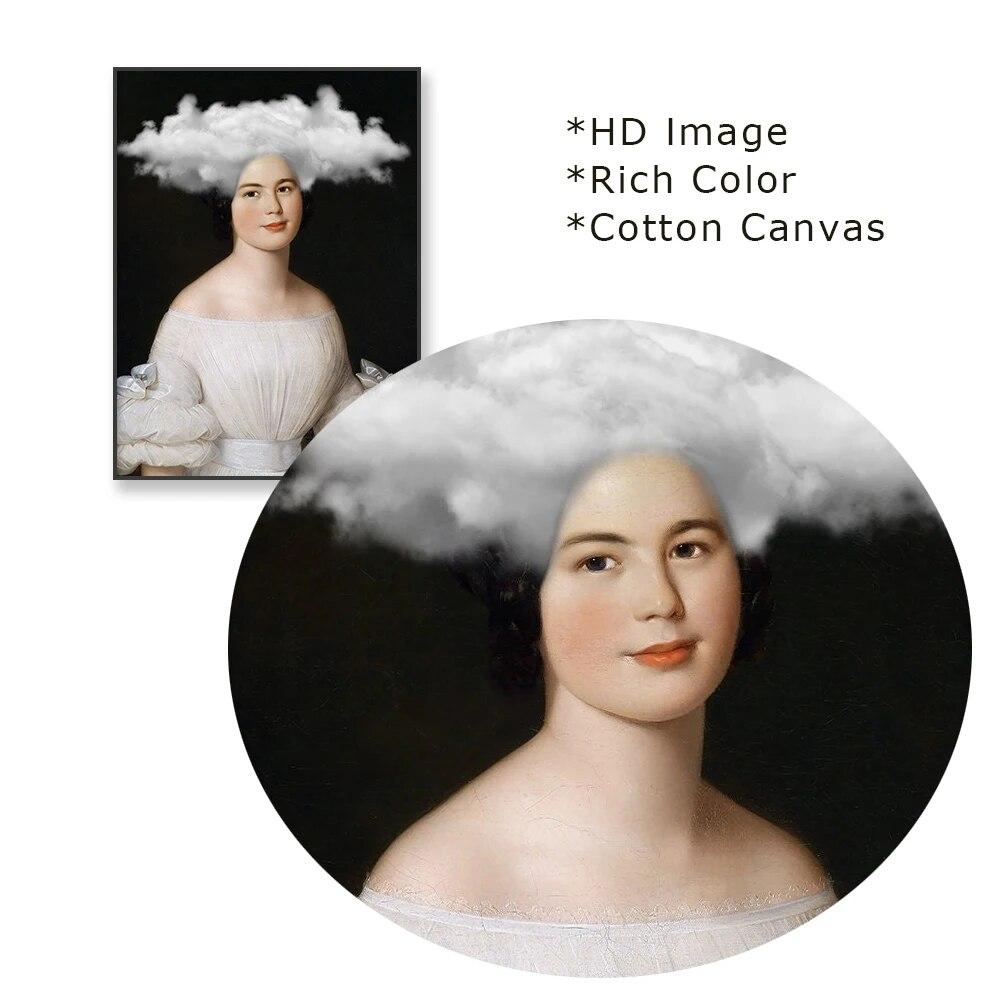 Elegant Lady Bubblegum Art Print Classical Oil Painting Canvas Prints Retro Woman Portrait Canvas Painting Renaissance Art Decor