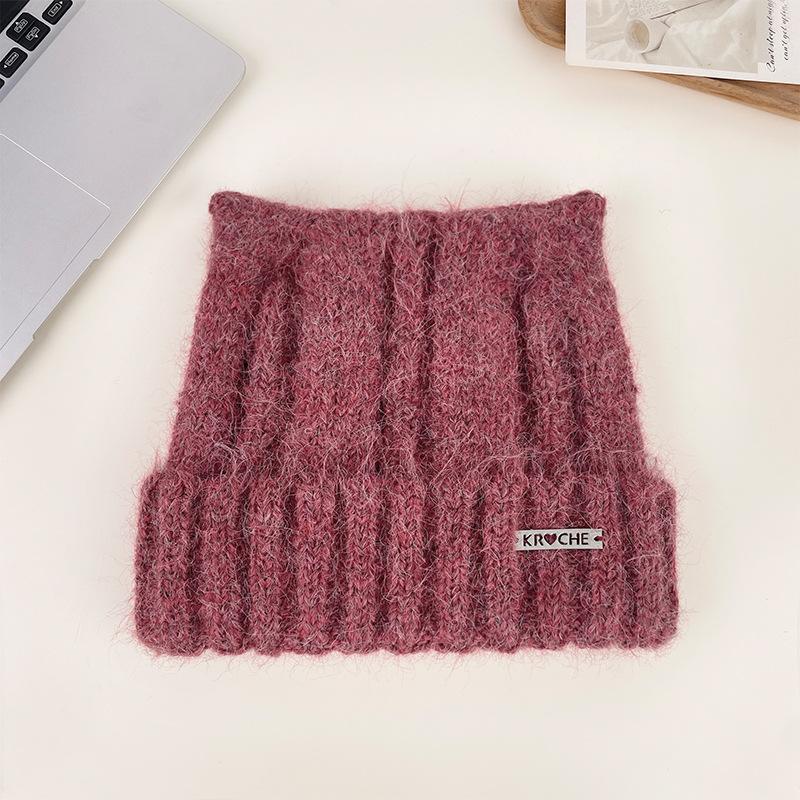New knitted wool hat winter warm cold hat cute casual versatile headhat show face small wool hat