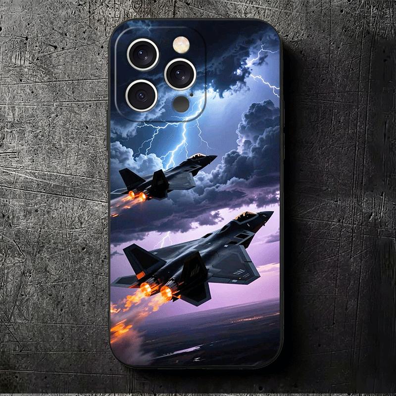 Aircraft Helicopter Formation Soft Phone Case for iPhone 16 16E 17 Air 15 Pro Max 14 Plus 13 Mini 11 12 7 Black Cover Back Shell