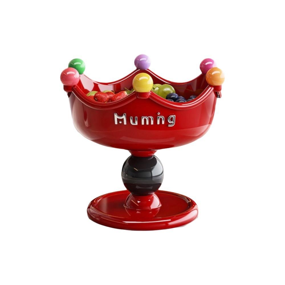Large Capacity High-footed Fruit Plate Cream Style Double Layer Fruit Bowl  Bedroom