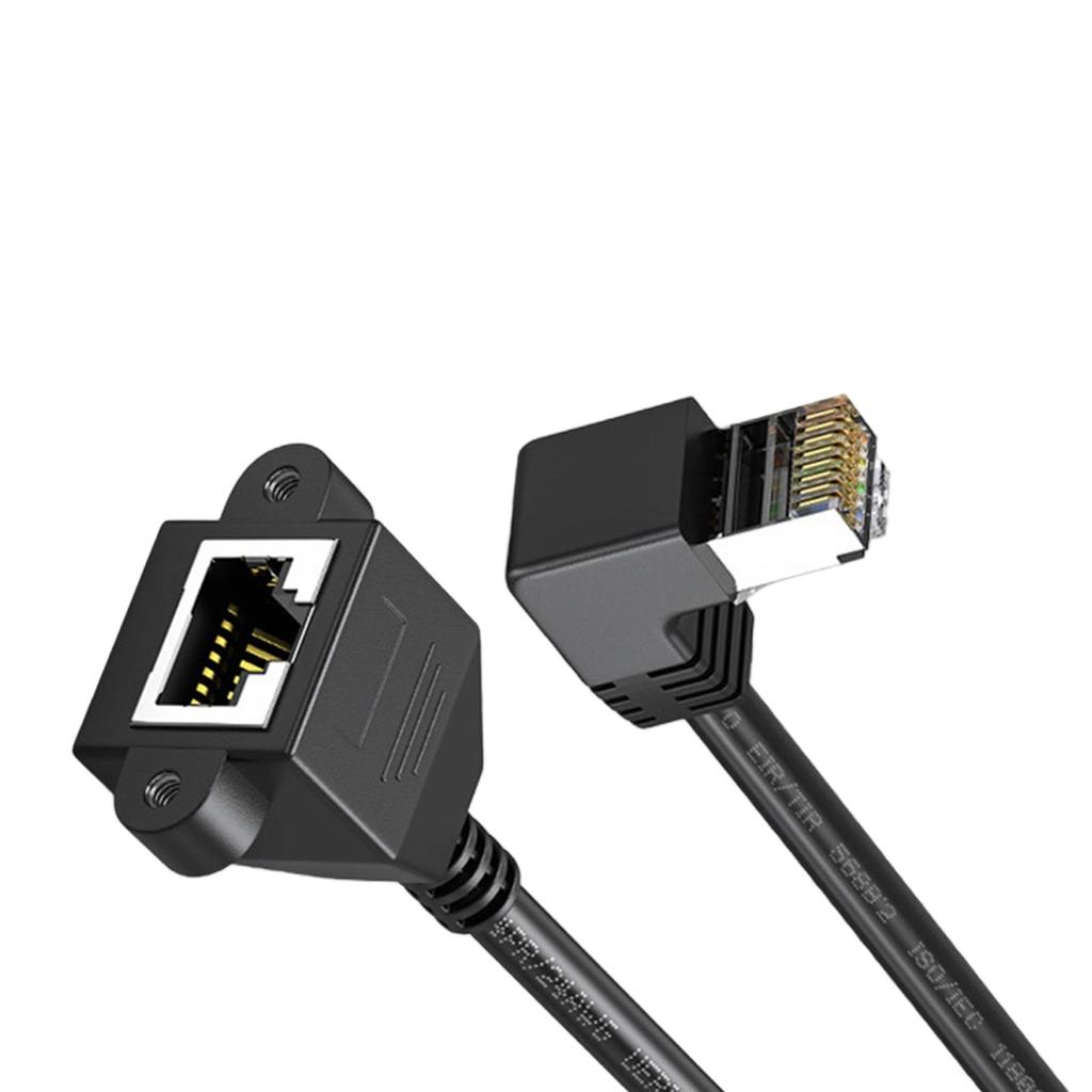 Cat6 Rj45 Extension Cable RJ45 Right Angle Adapter Shielded Connectors for Cat5e Cat5 Networks