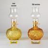 Colorful Glass Ghee Lamp for Buddha, Windproof Kerosene Oil Lamp, Dimmable and Everlasting, Perfect for Worship.