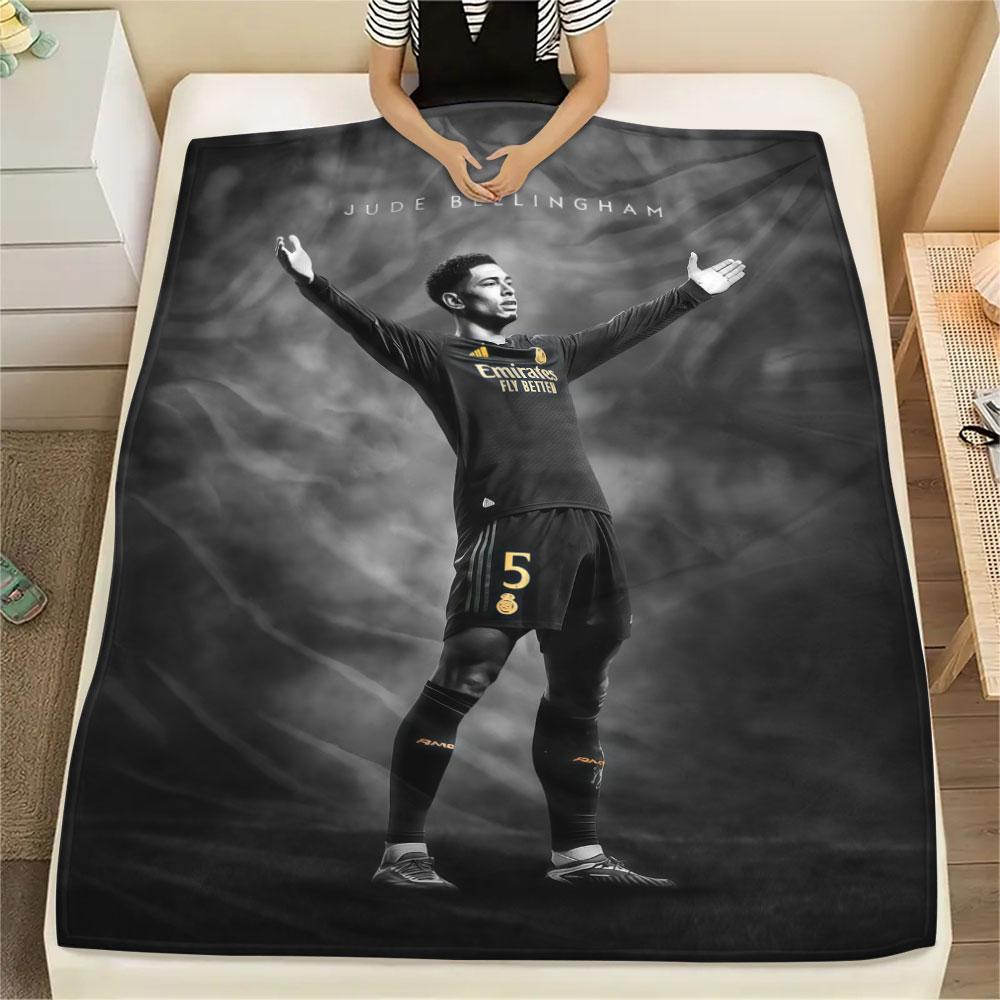 Jude Bellingham Printed Flannel Blanket, Soft Throw for Bedroom Sofa, Washable,soccer Fan Merchandise, Great Gift.