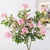 Fake Floral Artificial Pagoda Tree Flower Green Leaves Handmade Simulation Michelia Figo Real Touch Luxury Faux Flower Branch