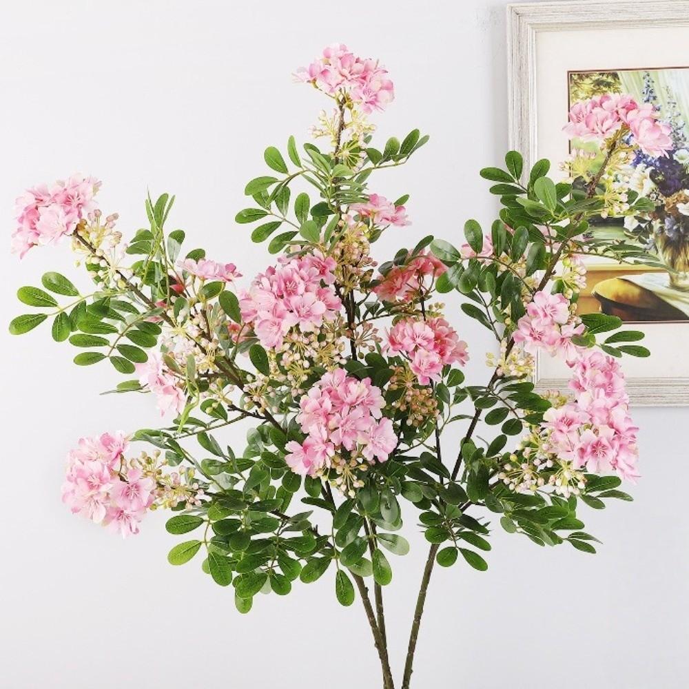 Fake Floral Artificial Pagoda Tree Flower Green Leaves Handmade Simulation Michelia Figo Real Touch Luxury Faux Flower Branch