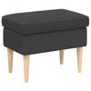 Footstool Dark Grey 55 X 35 X 41 Cm Boucle