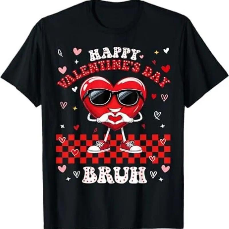 Valentine Tee For Boys Valentines Day Bruh Funny Heart Boy T Shirt