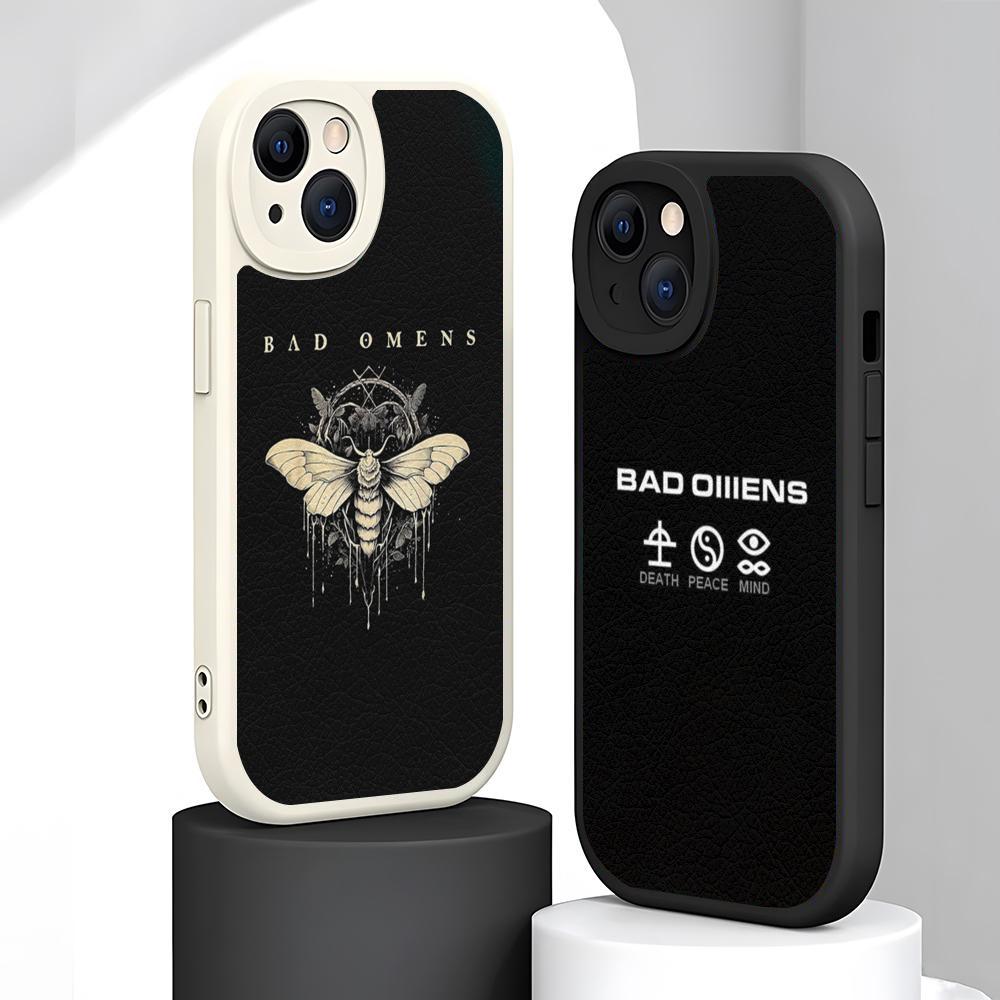 Cool fashion Badd Omens band poster Phone Case For iPhone 16 15 14 13 12 11 Plus Pro Max Lambskin Silicone Cover black