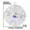 6pcs Evil Blue Eye Charm Dark Blue Heart Moon Eyes Pendant Rhinestone Stainless Steel Charm For Jewelry Making Necklace Keychain