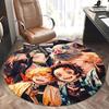 Demon Slayer Merch,Tanjiro Kamado Cosplay Chair Mat Round Rug Office Carpet, Non Slip, Suitable for Living Rooms, Bedrooms Decor.1205429a
