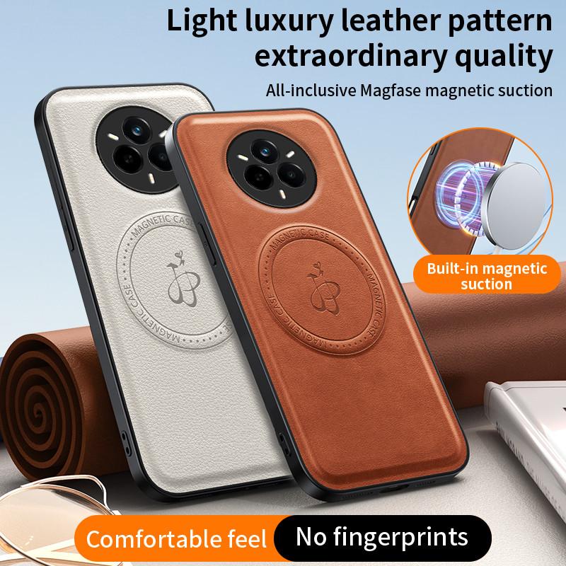 Wireless Charging Magnetic Case for Realme 14 Pro 5G 14 Pro+ Plus Protective Cover PU Leather Hard Back Shell Coque