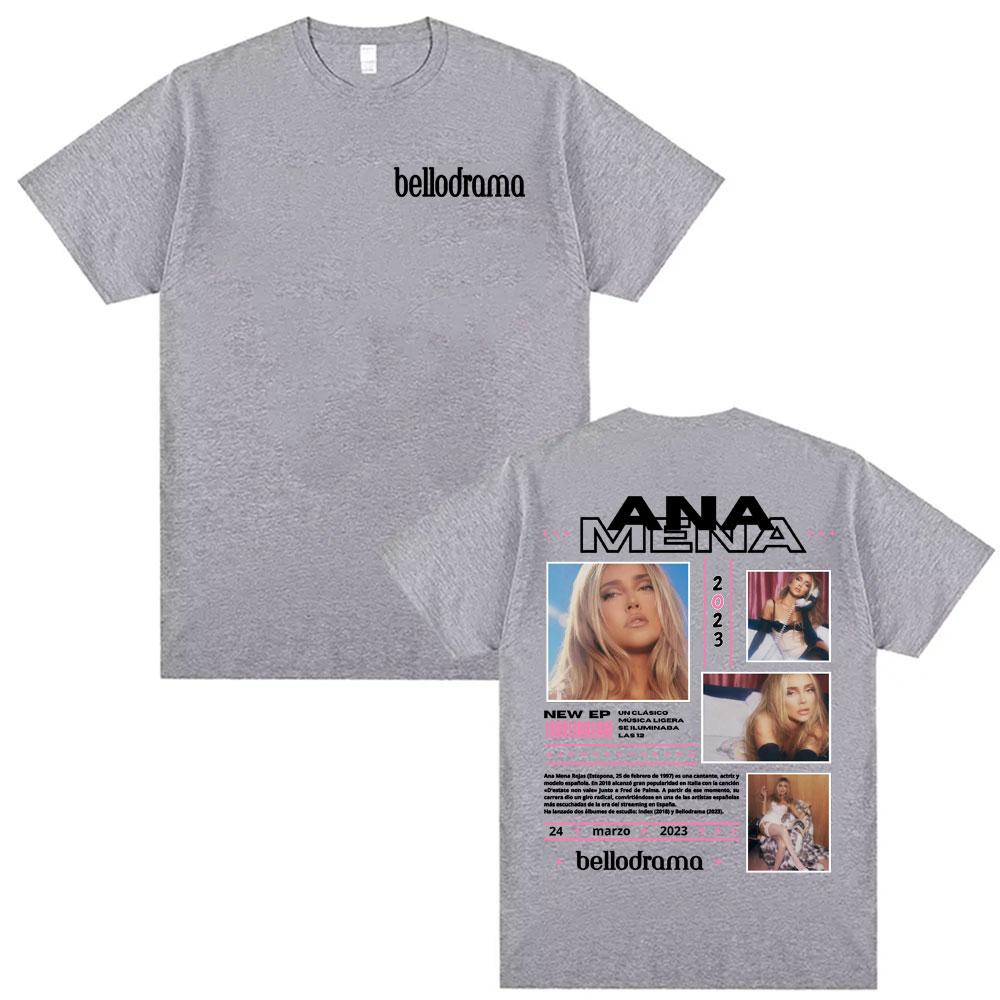  Summer Singer Ana Mena BELLODRAMA Album 100% Pure Cotton Printed T-shirt Tour Men Women Hip Hop Harajuku Y2K