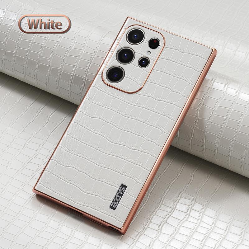 

Для Samsung Galaxy S24 S23 FE S25 S22 Ultra Plus S21FE A55 A35 A25 5G кожаный текстурный защитный чехол для телефона PU For S23Plus белый