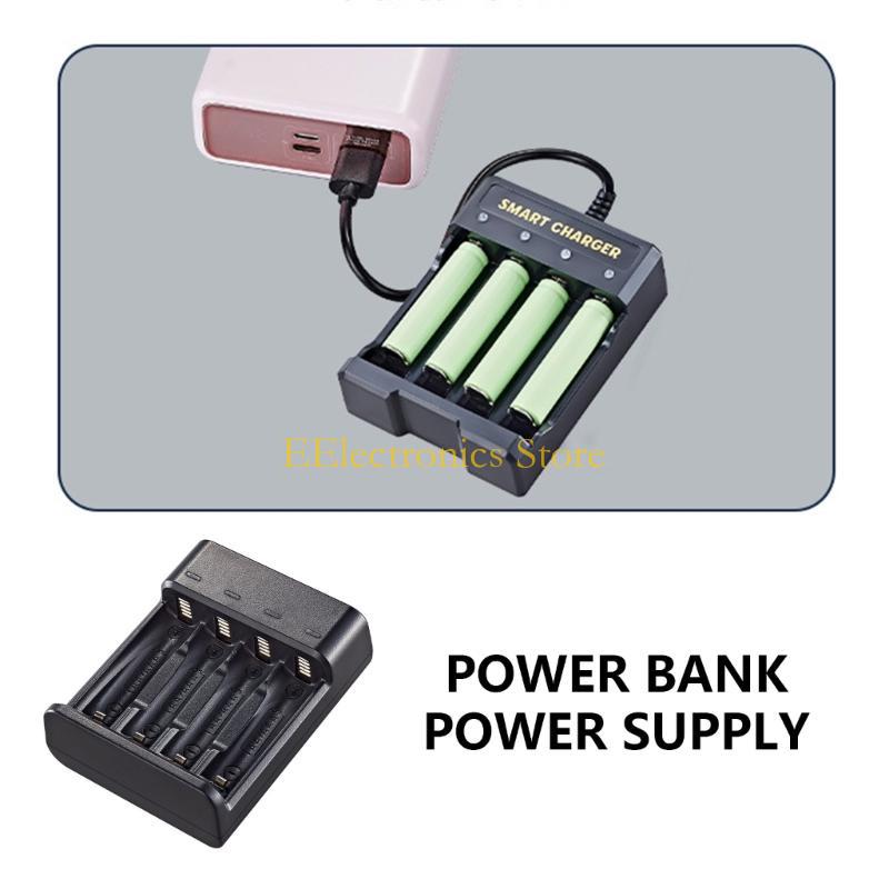 B03C USB Battery for 1.2V Double/Triple A Battery 4Independent Charging Slots Advanced Circuitry for Safe Charging CN