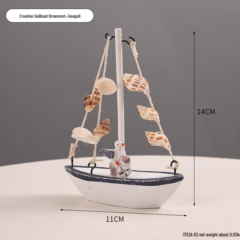 Model Velier din Lemn Mediteranean - Ornament Mic pentru Decorul Casei