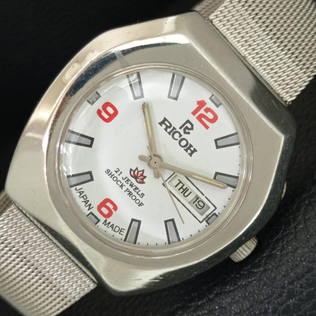 

AUTOMATIC VINTAGE RICOH R31 JAPAN MENS WHITE COLOR DIAL WATCH a707672-1