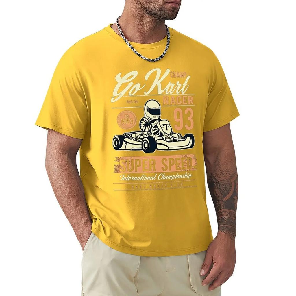 Super Speed Kart Racer Car Retro T-shirts Vintage T Shirt Harajuku Short Sleeve T-shirt 100% Cotton Graphics Tshirt Tops