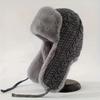 Y2K Winter Knitted Beanies Cap Fashion Plush Knitted Thickened Snow Skiing Hat Outdoor Windproof Warm Ear Protection Hat Women