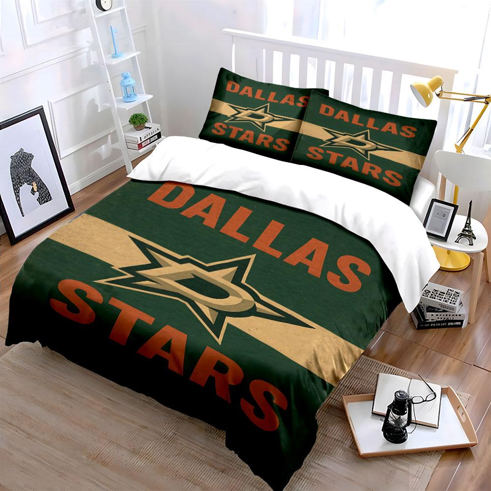 Dallas Stars Logo Bedding Design Print Bedding Set Duvet Cover Pillowcases (1* Duvet Cover 2* Pillowcases Do Not Include Comforter)
