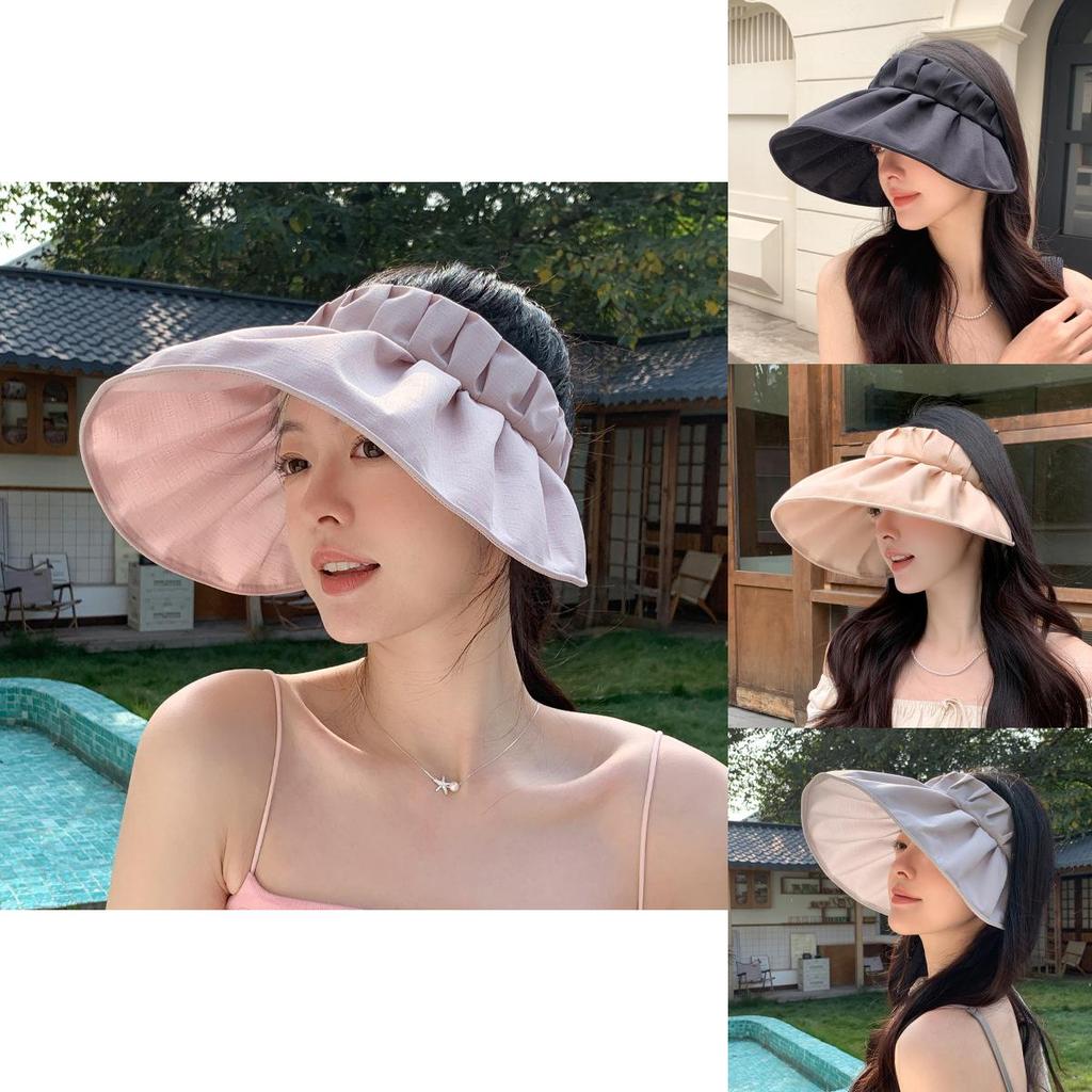 Summer Wide Brim Sun Hat With Foldable Design For Women Outdoor Sun Protection