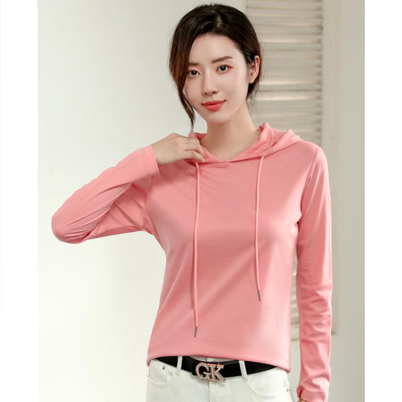 

Women s Silk Cotton Hooded Sweatshirt: Light Luxury Spring 2026 Collection – Pure Cotton, Stylish, Versatile Base Layer. Large