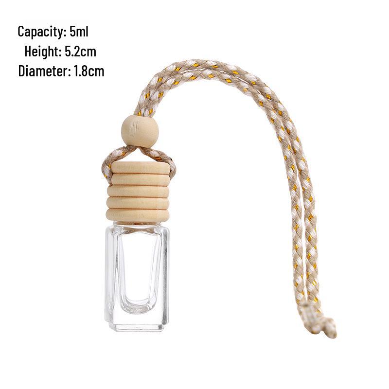 Transparent Car Vent Air Freshener Bottle with Lanyard - Essential Oil Diffuser & Rearview Mirror Pendant