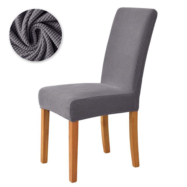 Polar Fleece Dining Chair Covers Stretch Removable Washable Chair Slipcover Big Elastic Chair Cover For Dining Room Home Decor