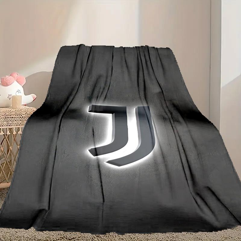 1 Stück Juventus Fußballclub Decke, Zuhause Bedruckte Überwurfdecke - Weiche Decke Geschenk für Familie, Waschbare Sofa Bettdecke