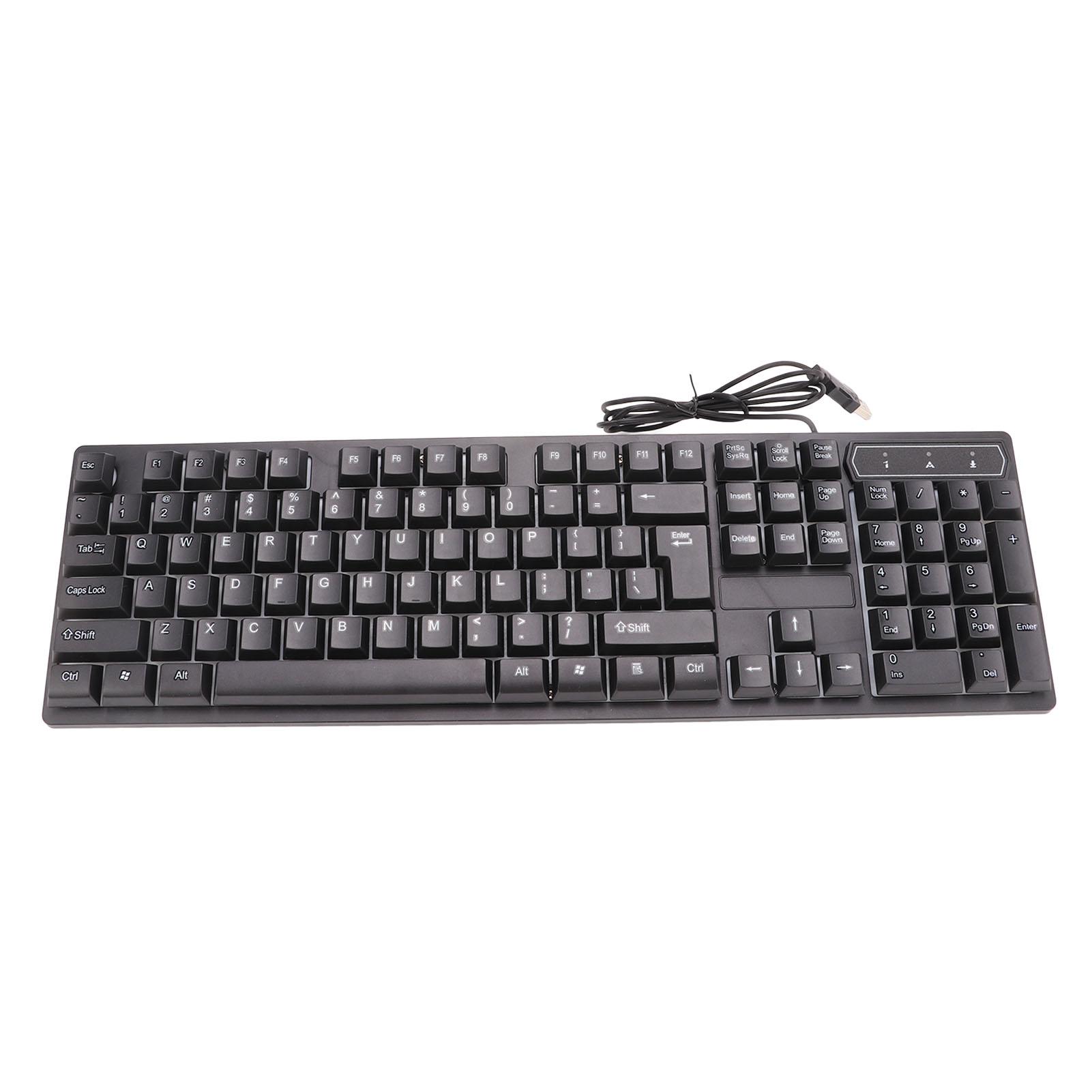 

Клавиатура с красочной подсветкой, стабильная, 104 клавиши, подвесные колпачки клавиш, проводная механическая игровая клавиатура