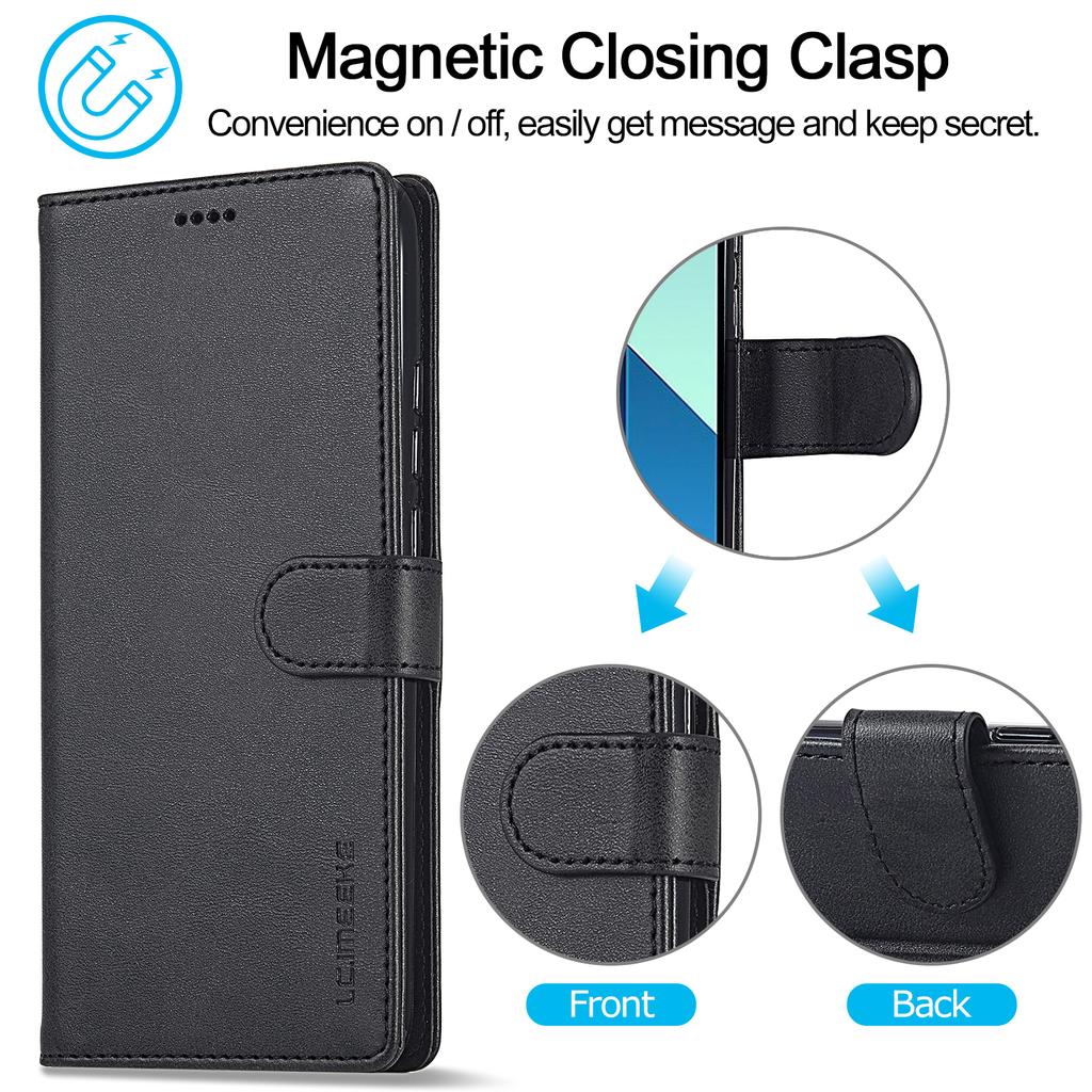LC.IMEEKE For Xiaomi Redmi Note 13 Pro 4G/Poco M6 Pro 4G Leather Case Folio Stand View Phone Cover