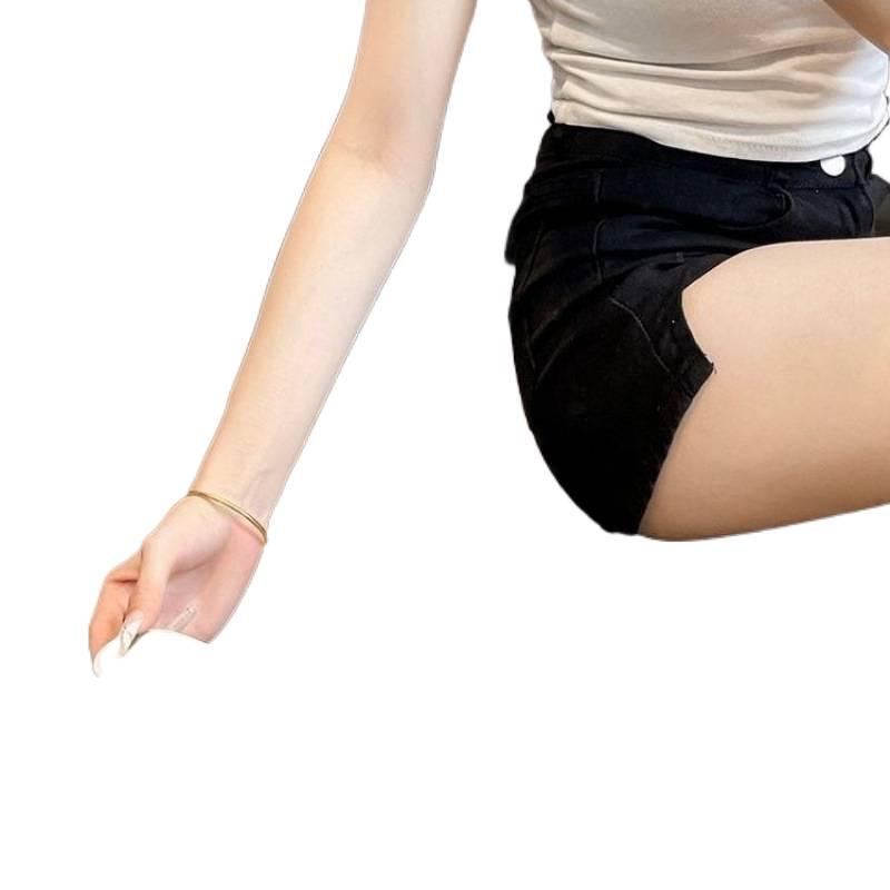 Soft leather~ Korean crocodile pattern high-heeled cool slippers women's summer open-toed small gold buckle thick-heeled sandals white