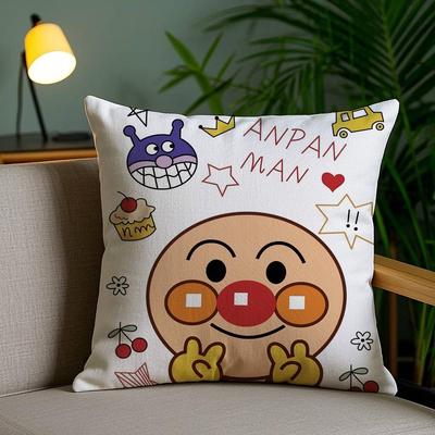 Cartoon Niedlich A-Anpanman Kissenbezug Kurzer Plüsch Doppelseitiger Druck Quadratische Dekokissenbezüge Sofa Heimkissen Deko