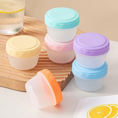 מיכל רוטב סלט רב פעמי 2oz/60ml מ-PP עם מכסים, אטום לדליפות, מתקן רוטב חיצוני לקמפינג, טיולים, פיקניק