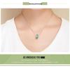 Silver Ziyun Green Leaf Glass Beads Sterling Silver Bracelet - SCC863