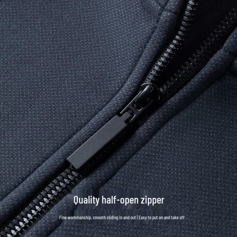 Jeep Men's Fleece Lined Half-Zip Stand Collar Sweatshirt