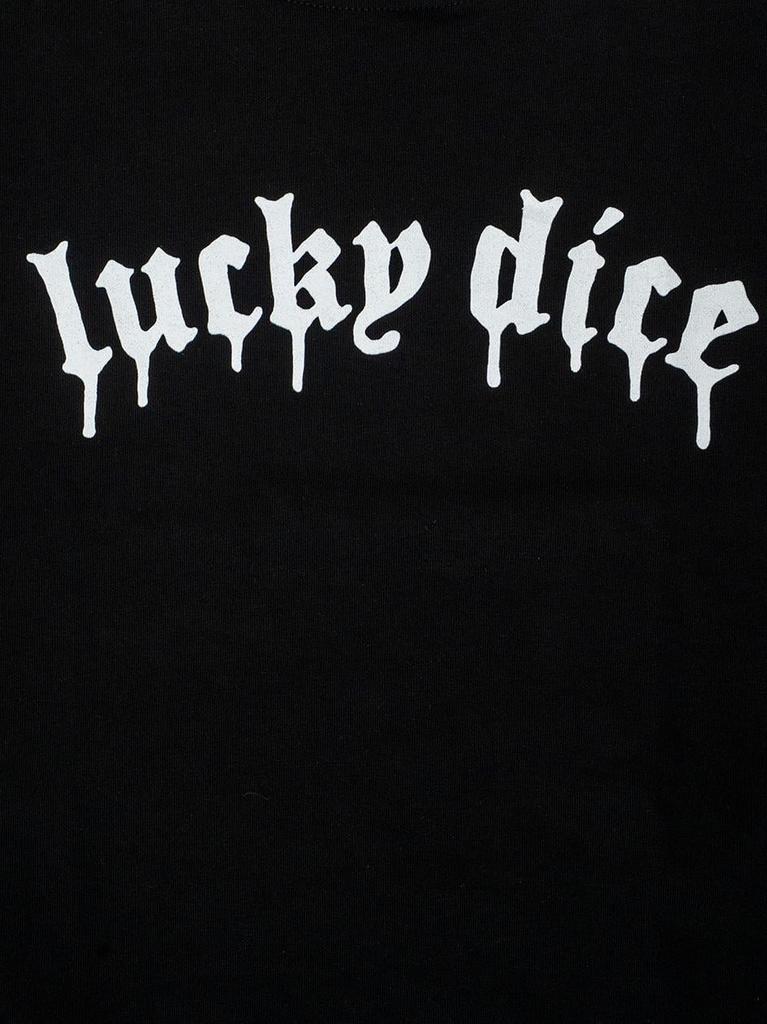 Men's Black Lucky Dice Gothic Lucky M Short Sleeve Boxy T-Shirt