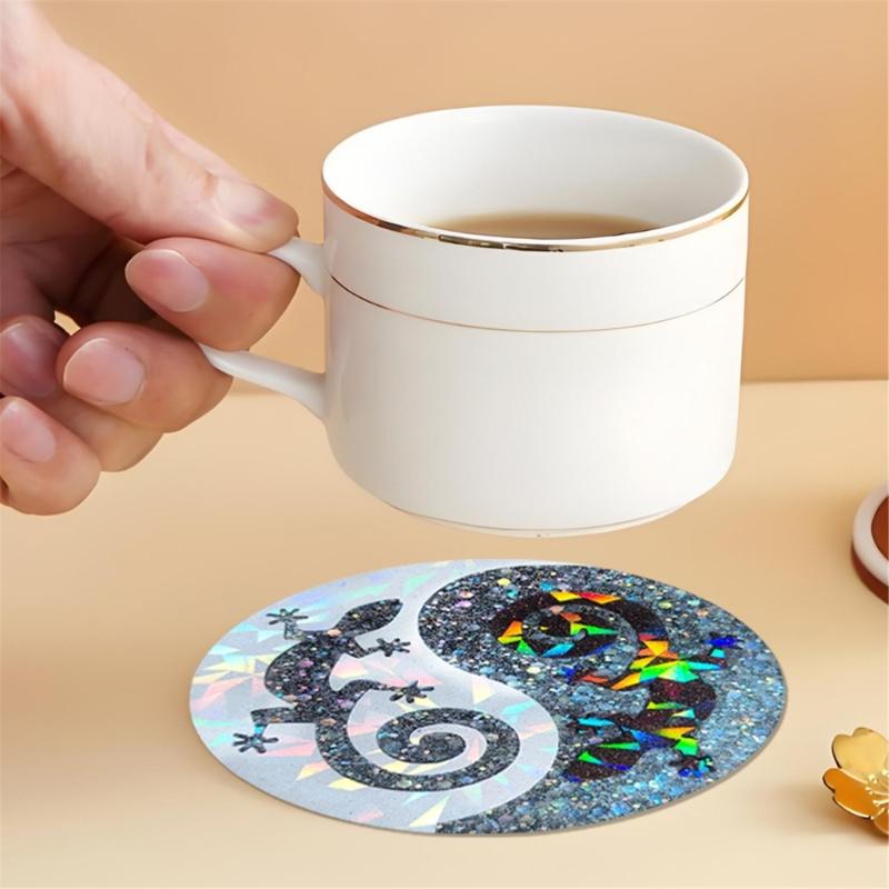 Holografický Gekon Podtácek Silikonová Forma Pevná Silikonová Podložka pod Hrnky Odlévací Forma pro Výrobu Holografického Gekona Podtácku