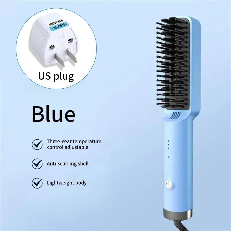 

Перезаряжаемый выпрямитель для волос Щетка Портативный горячий выпрямитель для волос Модный отрицательный ион беспроводной уход выпрямляющий гребень