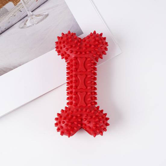 Spiky Bone Dog Chew Toy Puppy Teething Toy Textured Bone Teeth Cleaning Toy for Aggressive Chewers Anxiety Relief