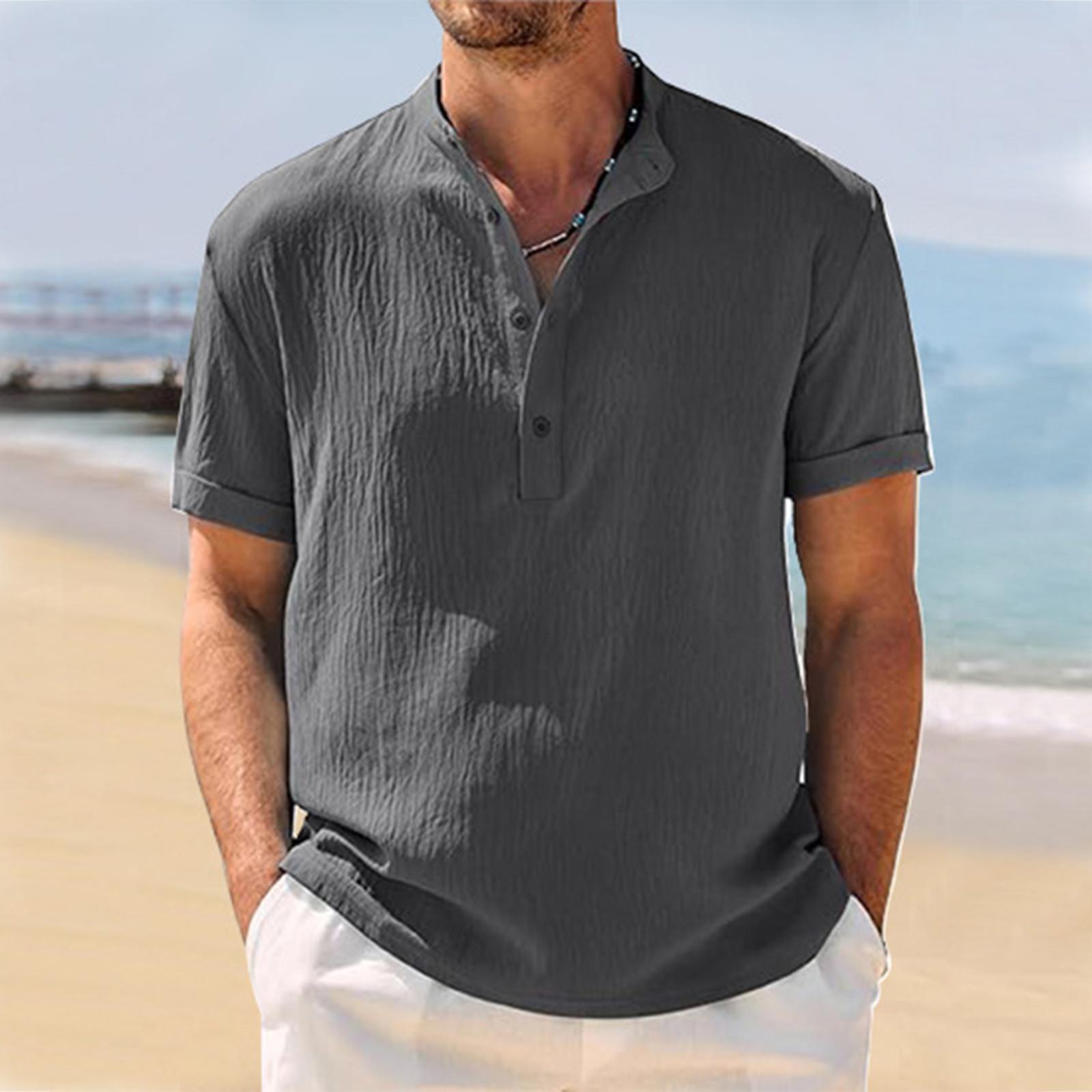 

Men s Summer Leisure Breathable Short Sleeved Shirt Top XXXL