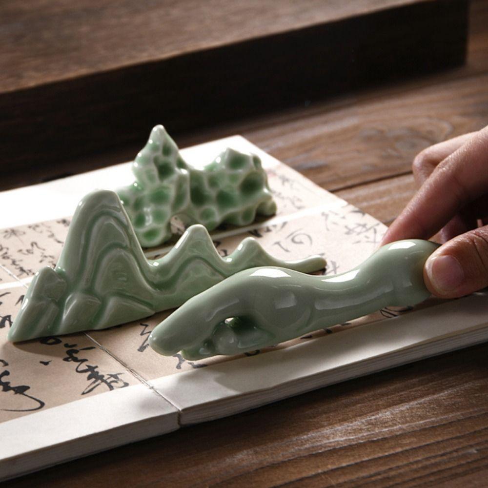 Chinese Ceramic Pen Holder Durable Painting Brush Holder Pen Rack Rest Stand  Home Decoration