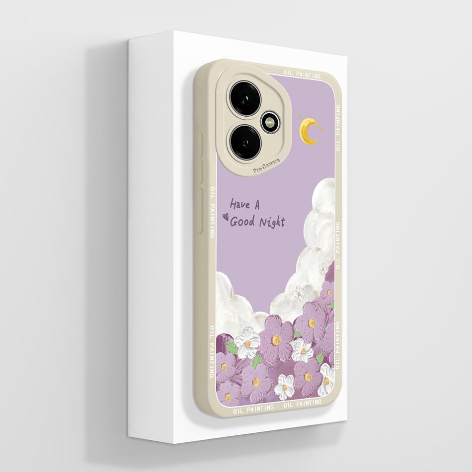 For Honor 400 Lite Case For Honor 400 Pro 5G Painted Flower Back Cover Full Protection Soft Funda Liquid Silicone Phone Housing