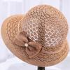 Spring Summer Korean Lace-up Hollow Out Fisherman Hat Women Lightweight Windbreak Rope Sunshade Basin Hat Sun Bucket Hat Gift