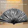 New Foldable Bamboo Fan 33cm Lightweight UV Fluorescent Folding Fan PVC Portable Photography Props Fan Stage Performance Dance